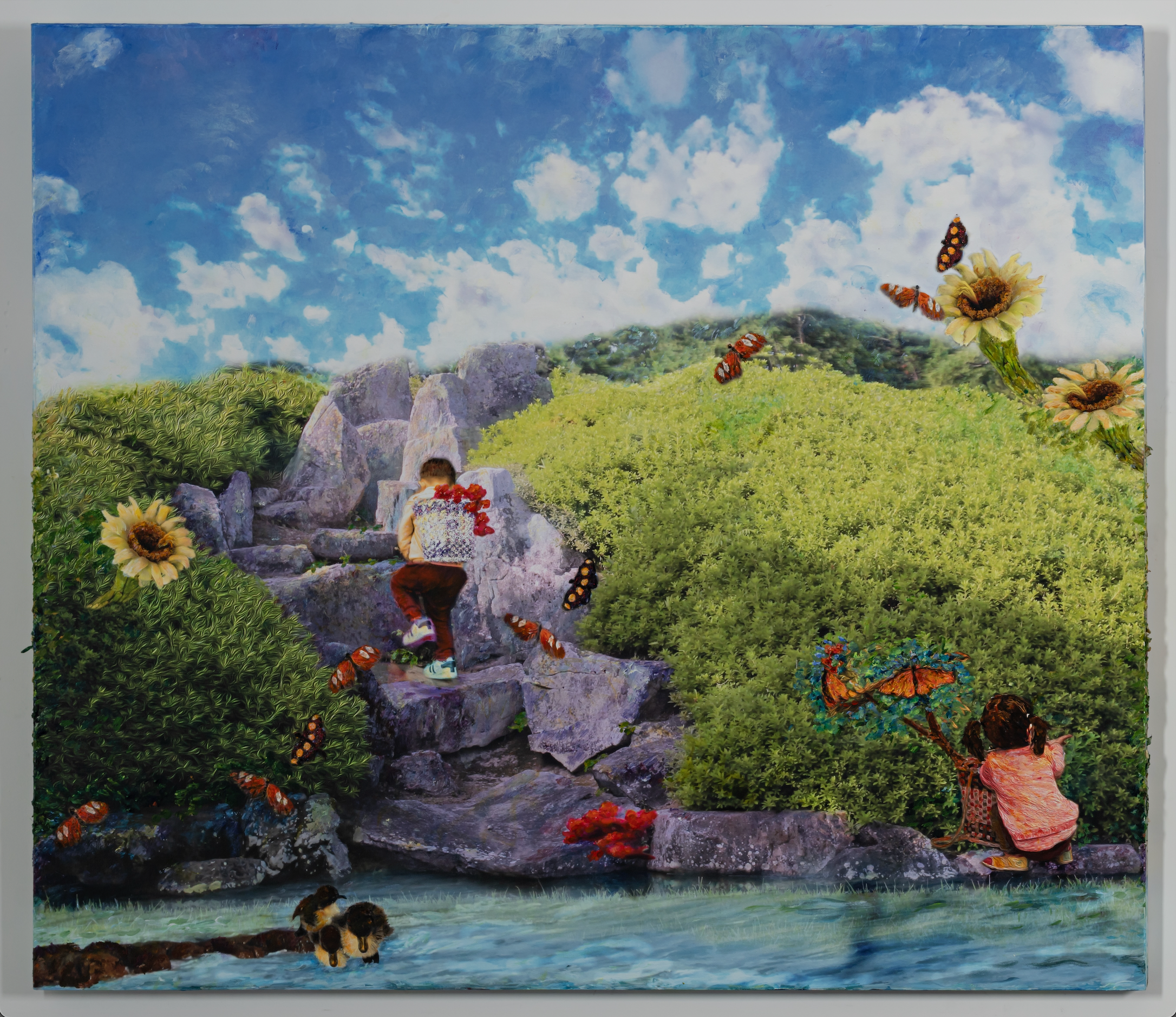 "Return to Sunlight" I Diptych Original on Canvas & Wood Panel