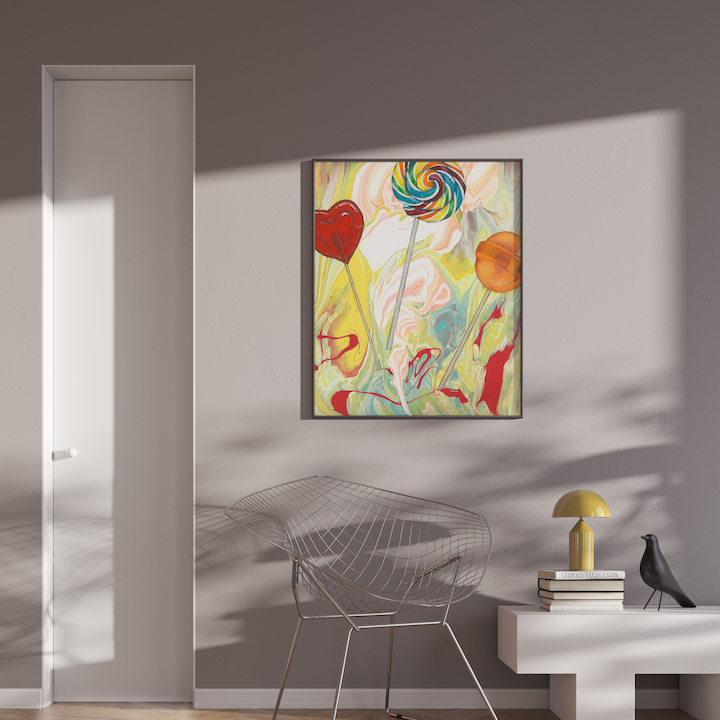 Lollipop Painting | Candy Painting | Lollipop Art | Nursery Prints | Fantasy Wall Art