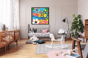 Colorful Flower Art | Rainbow Flowers Painting | Flower Power Art | Wall Art for Women