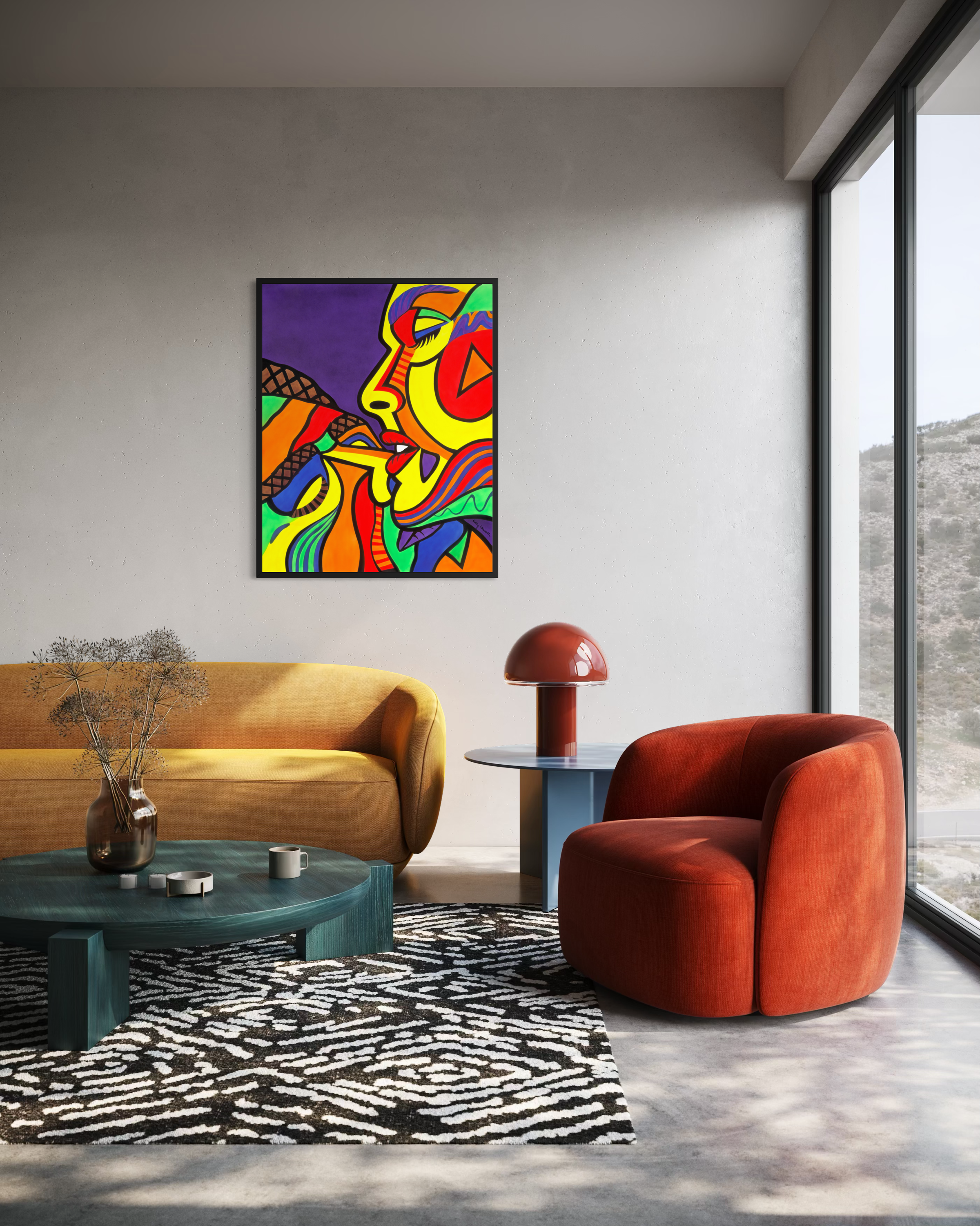 Twin Flame romantic love artwork print by Holly Ellsworth-Rose, additional product photo