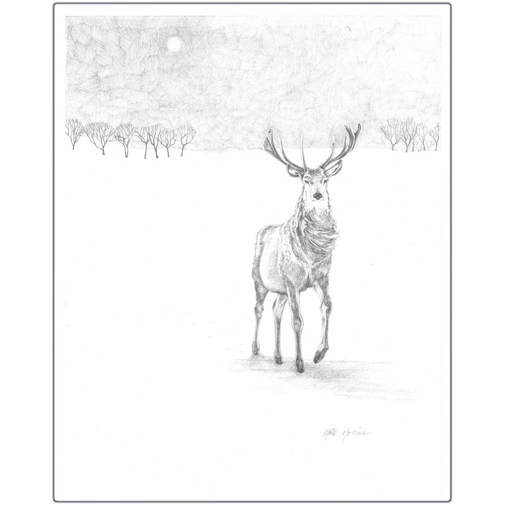 Winter Stag Metal Print