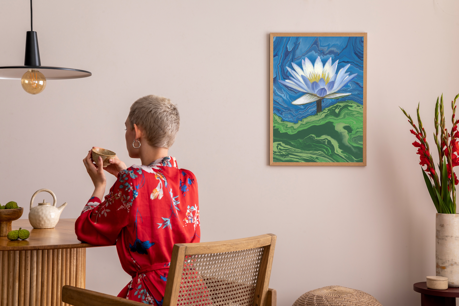 LOTUS PAINTING- Lotus Flower Painting, Lotus Flower Wall Art, Lotus Flower Art 