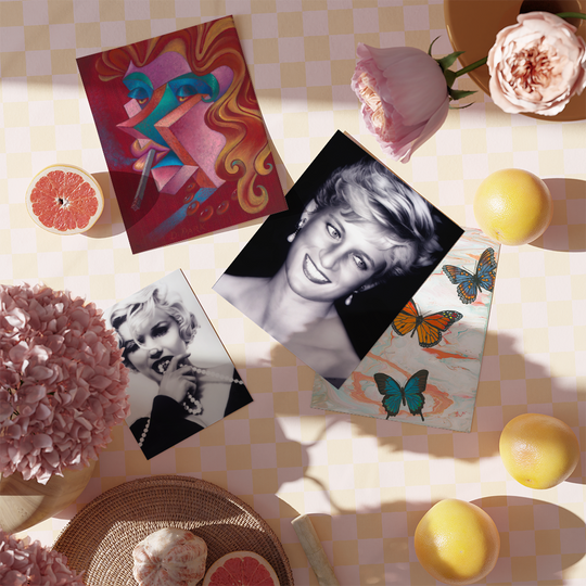 Marilyn Monroe Poster | Princess Diana Poster | Woman Smoking Art | Monarch Butterfly Art