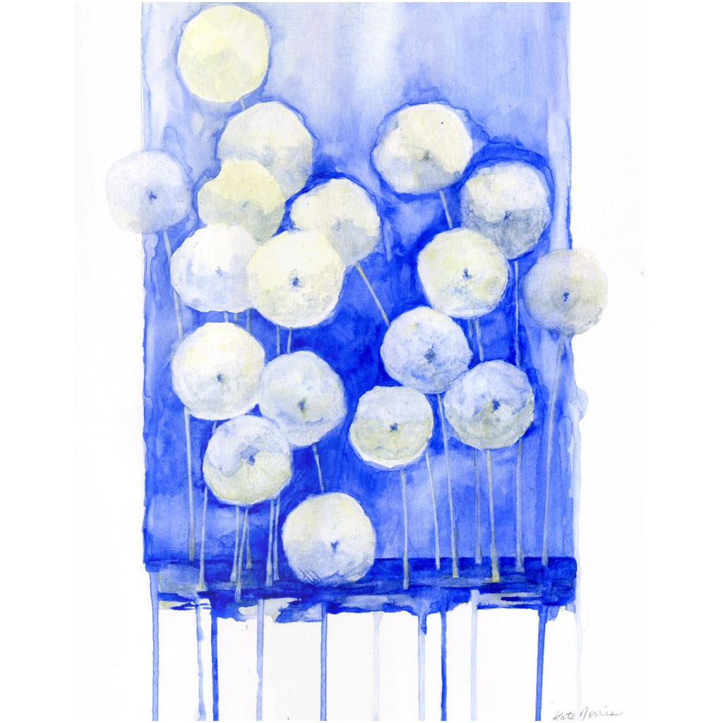 Blue Dandelions Metal Print