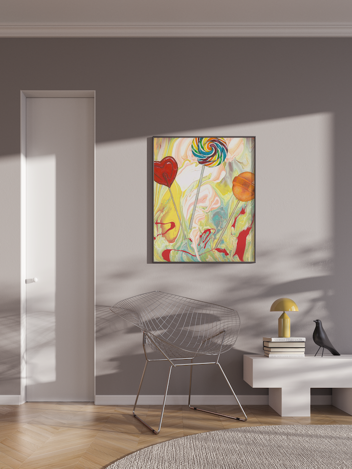 Lollipop Painting | Candy Painting | Lollipop Art | Nursery Prints | Fantasy Wall Art