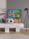 Swirl Art | Rainbow Flowers Painting | Flower Power Art | Colorful Flower Art