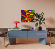 Love Struck romantic love artwork print by Holly Ellsworth-Rose, displayed in a styled room setting