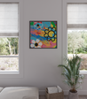 Rainbow Flowers Painting | Swirl Art | Colorful Flower Art | Flower Power Art 