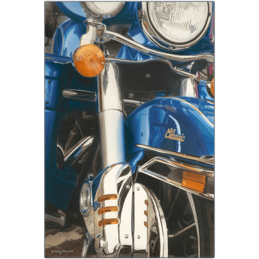 Blue Motorcycle Metal Print