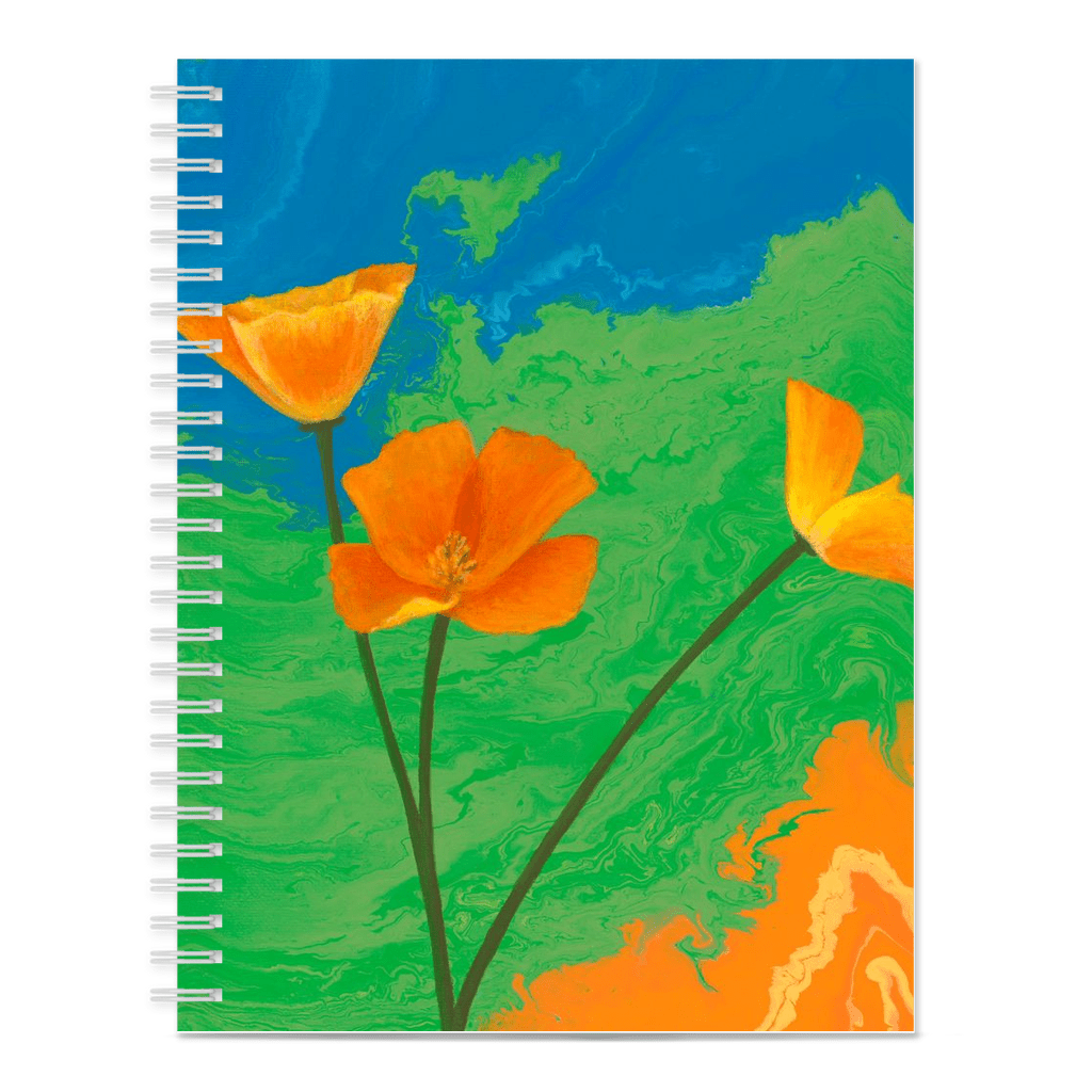 Cute Small Notebooks | Poppy Wall Art | California Poppy Art | California Poppy Painting